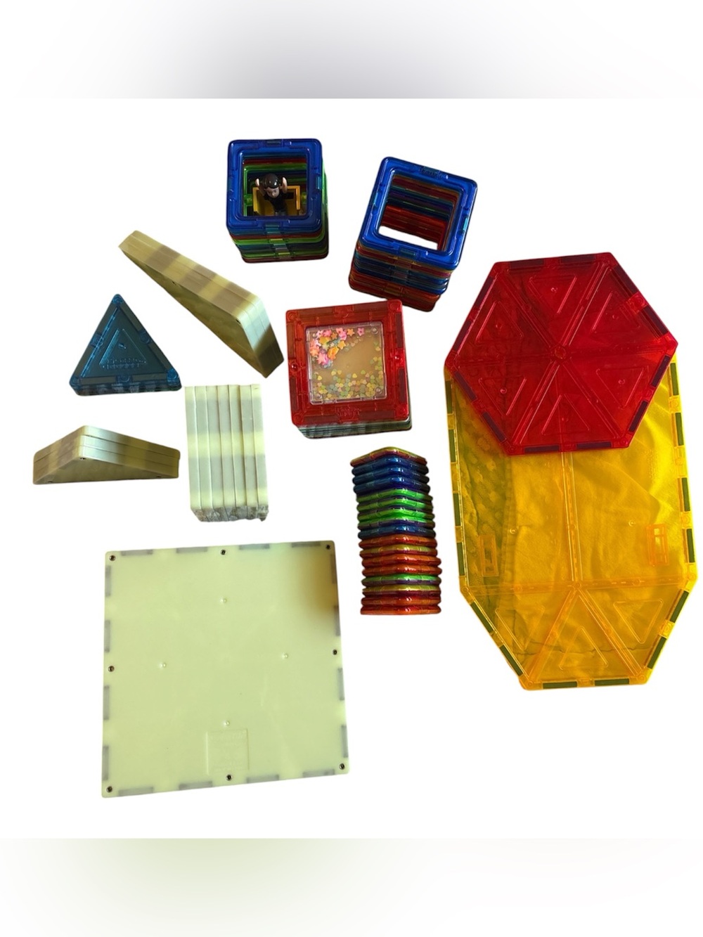 65 piece Multicolor Magnetic Building Tiles Set